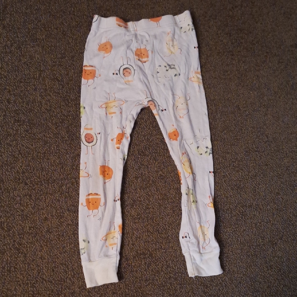 Old Navy Kids Pajama Bottoms - White with Orange and Green Print